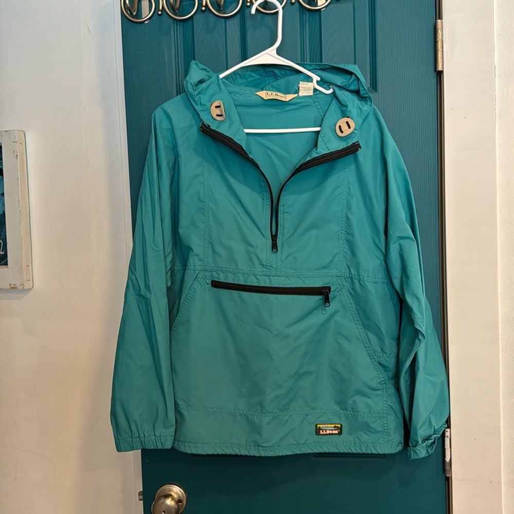 L.L. Bean Teal Anorak pull over jacket